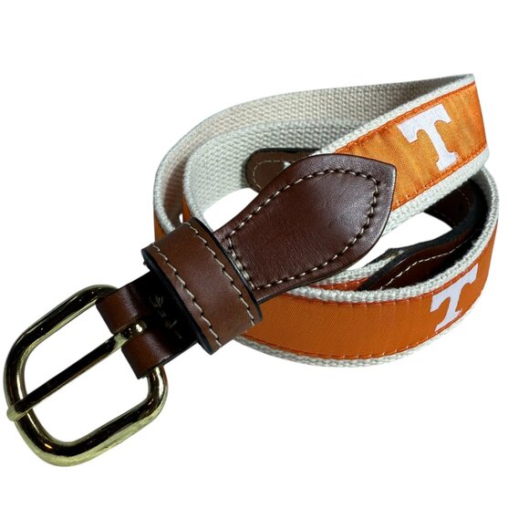 University of Tennessee “Power T” Belt • Size 38 • Solid Brass Hardware • EUC - Picture 1 of 6